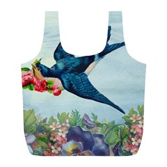 Blue Bird Full Print Recycle Bag (l) by vintage2030