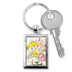 Rabbits 1731749 1920 Key Chains (rectangle)  by vintage2030