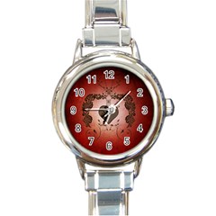 Wonderful Heart With Decorative Elements Round Italian Charm Watch by FantasyWorld7