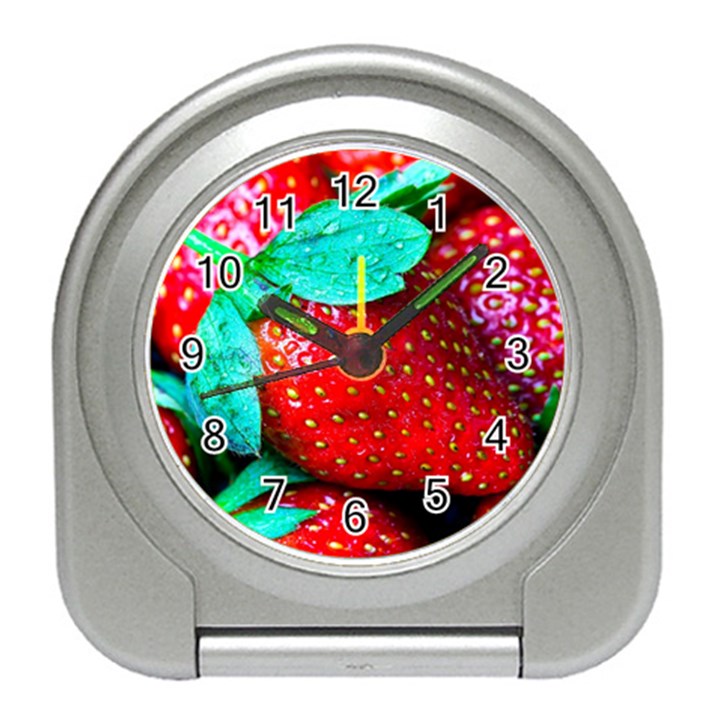 Red Strawberries Travel Alarm Clock