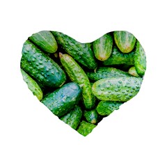 Pile Of Green Cucumbers Standard 16  Premium Heart Shape Cushions by FunnyCow