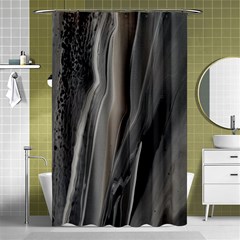 Black Marble Shower Curtain 48  X 72  (small)  by WILLBIRDWELL