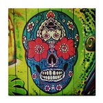 Mexican skull Tile Coasters Front