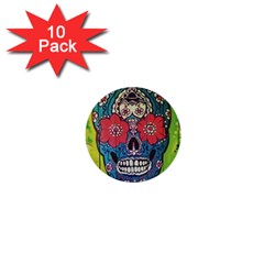 Mexican Skull 1  Mini Buttons (10 Pack)  by alllovelyideas