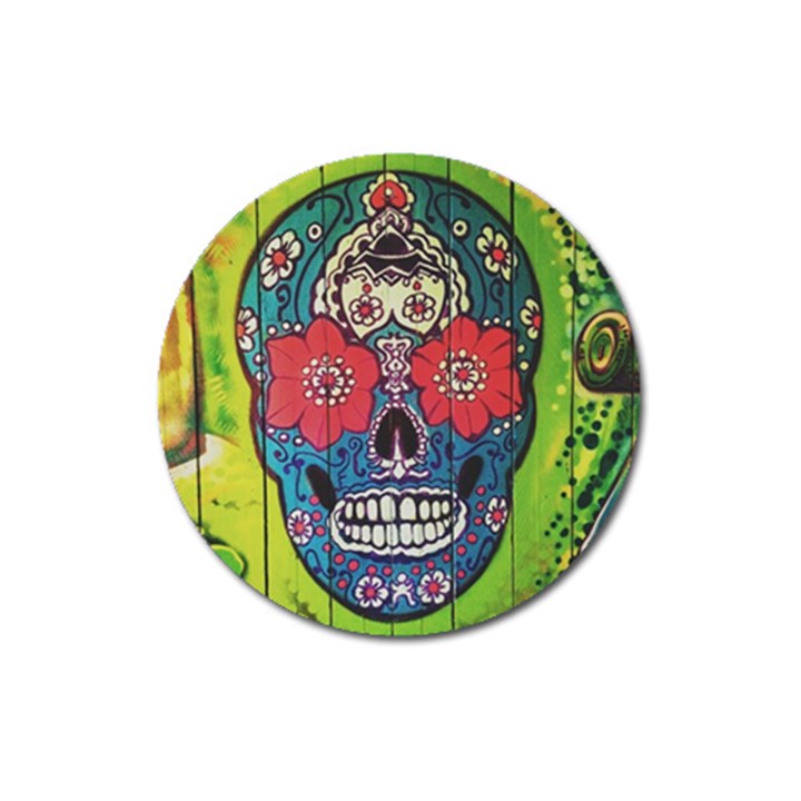 Mexican skull Magnet 3  (Round)