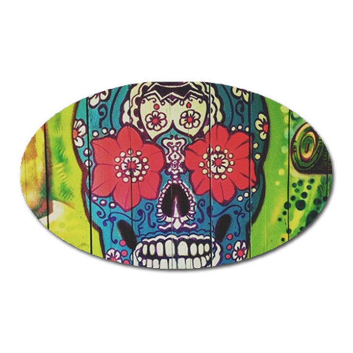 Mexican skull Oval Magnet