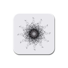 Mandala Misic Rubber Square Coaster (4 Pack)  by alllovelyideas