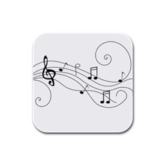 Music Partition Rubber Square Coaster (4 Pack)  by alllovelyideas