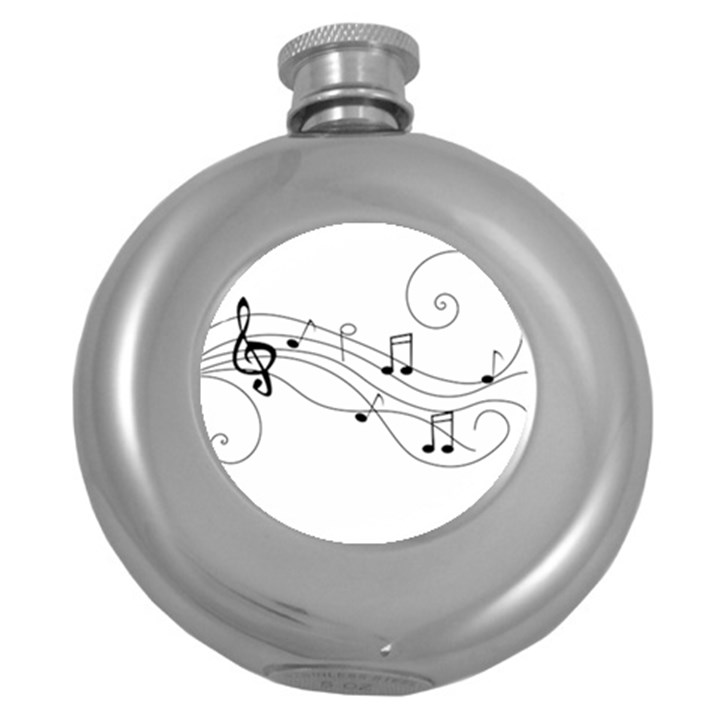 music partition Round Hip Flask (5 oz)