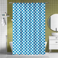 Oktoberfest Bavarian Blue And White Checkerboard Shower Curtain 48  X 72  (small)  by PodArtist