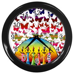 African Americn Art African American Women Wall Clock (black) by AlteredStates