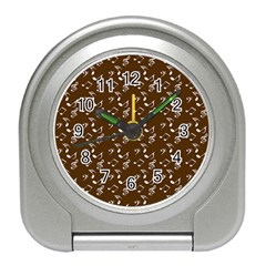 Brown Music Travel Alarm Clock by snowwhitegirl