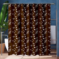 Brown Music Shower Curtain 60  X 72  (medium)  by snowwhitegirl