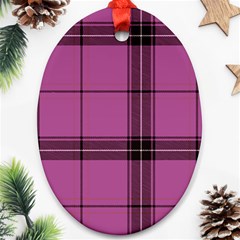 Violet Plaid Oval Ornament (two Sides) by snowwhitegirl