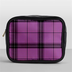 Lilac Plaid Mini Toiletries Bag (one Side) by snowwhitegirl