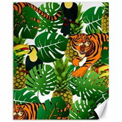 Tropical Pelican Tiger Jungle Canvas 11  X 14  by snowwhitegirl