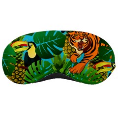 Tropical Pelican Tiger Jungle Blue Sleeping Masks by snowwhitegirl