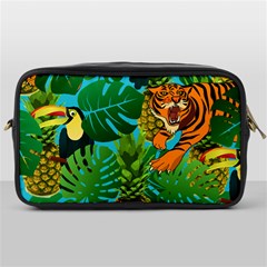 Tropical Pelican Tiger Jungle Blue Toiletries Bag (one Side) by snowwhitegirl