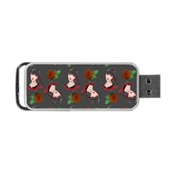 Vintage Flapper Woman Portable Usb Flash (two Sides) by snowwhitegirl