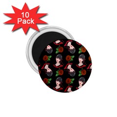 Vintage Flapper Woman Black 1 75  Magnets (10 Pack)  by snowwhitegirl