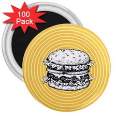 Pop Art Hamburger  3  Magnets (100 Pack) by Valentinaart