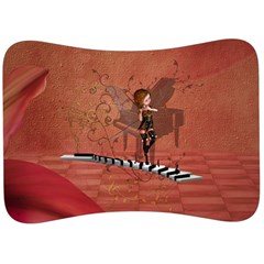 Cute Fairy Dancing On A Piano Velour Seat Head Rest Cushion by FantasyWorld7