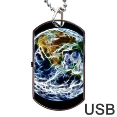 Spherical Science Fractal Planet Dog Tag Usb Flash (two Sides) by Nexatart