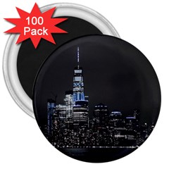 New York Skyline New York City 3  Magnets (100 Pack) by Nexatart