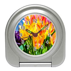 Festival Of Tulip Flowers Travel Alarm Clock by FunnyCow