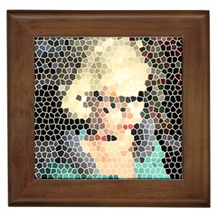 Stained Glass Girl Framed Tiles by snowwhitegirl