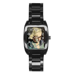 Girl Thinking Stainless Steel Barrel Watch by snowwhitegirl