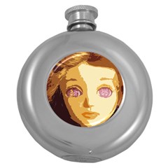 Butterfly Eyes Round Hip Flask (5 Oz) by snowwhitegirl