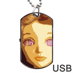 Butterfly Eyes Dog Tag Usb Flash (one Side) by snowwhitegirl