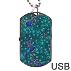 Peacocks Dog Tag Usb Flash (one Side) by snowwhitegirl