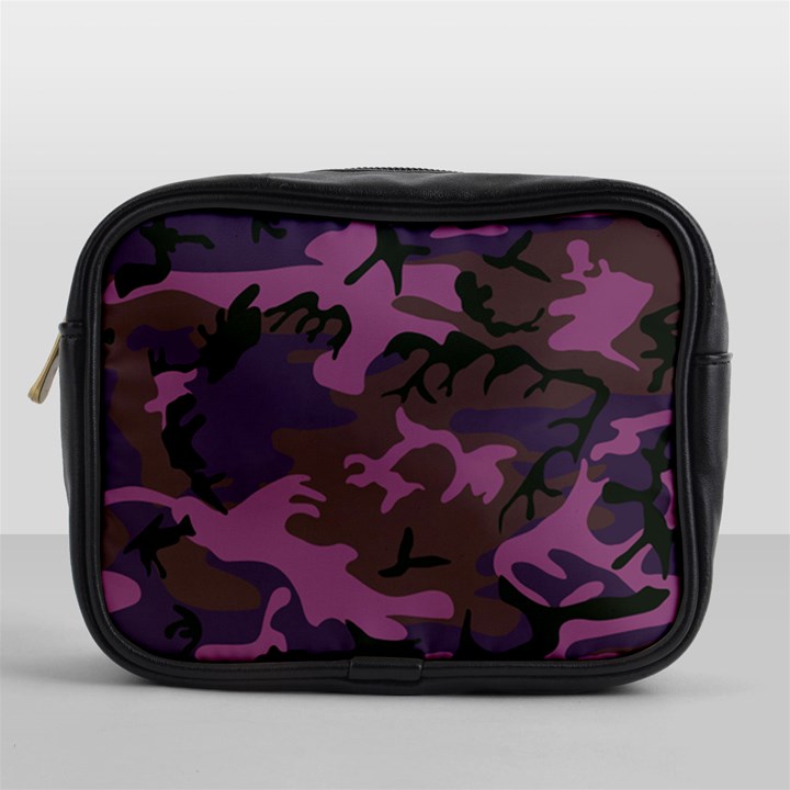 Camouflage Violet Mini Toiletries Bag (One Side)