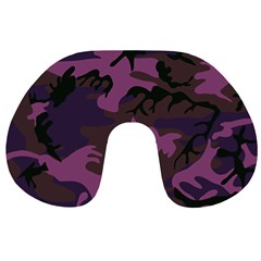 Camouflage Violet Travel Neck Pillows by snowwhitegirl