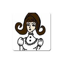 Girl With Dress Square Magnet by snowwhitegirl