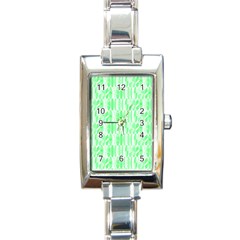 Bright Lime Green Colored Waikiki Surfboards  Rectangle Italian Charm Watch by PodArtist