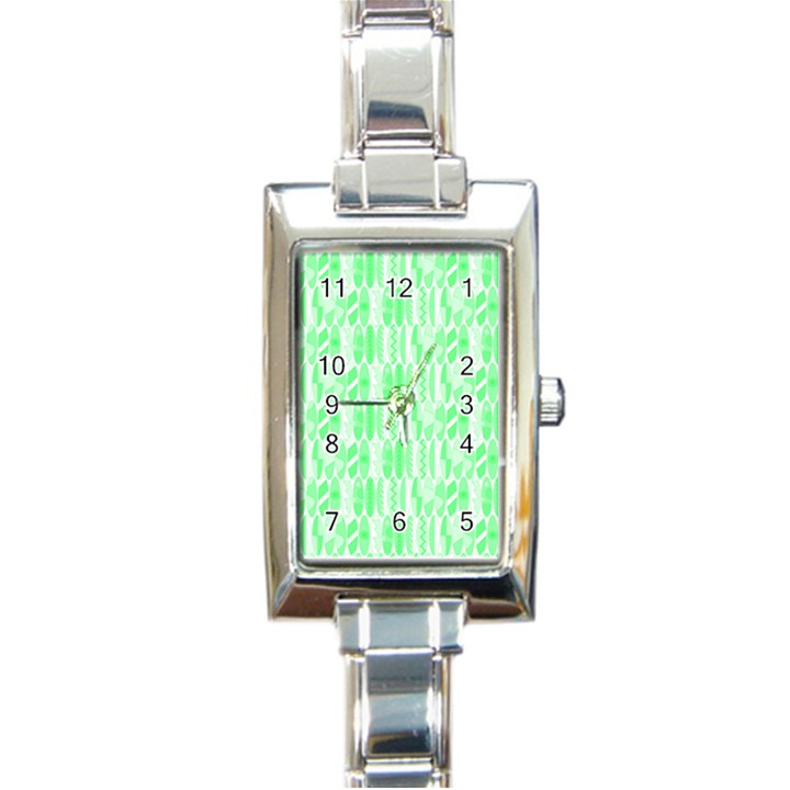 Bright Lime Green Colored Waikiki Surfboards  Rectangle Italian Charm Watch