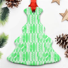 Bright Lime Green Colored Waikiki Surfboards  Christmas Tree Ornament (two Sides) by PodArtist