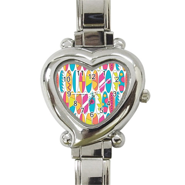 Mini Rainbow Colored Waikiki Surfboards  Heart Italian Charm Watch