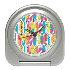 Mini Rainbow Colored Waikiki Surfboards  Travel Alarm Clock by PodArtist