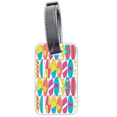 Mini Rainbow Colored Waikiki Surfboards  Luggage Tags (two Sides) by PodArtist