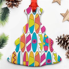 Mini Rainbow Colored Waikiki Surfboards  Christmas Tree Ornament (two Sides) by PodArtist