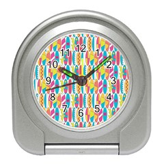 Rainbow Colored Waikiki Surfboards  Travel Alarm Clock by PodArtist