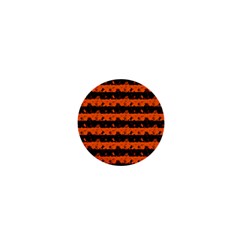 Orange And Black Spooky Halloween Nightmare Stripes 1  Mini Buttons by PodArtist