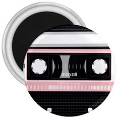 Pink Compact Cassette 3  Magnets by snowwhitegirl