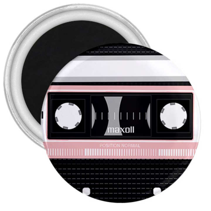 Pink Compact Cassette 3  Magnets