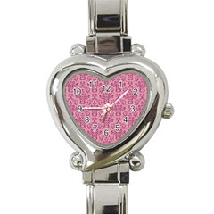 Victorian Pink Ornamental Heart Italian Charm Watch by snowwhitegirl