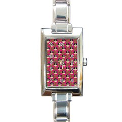 Frida Pink Rectangle Italian Charm Watch by snowwhitegirl